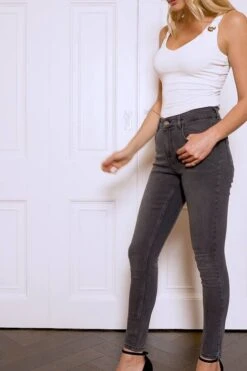 Charcoal Grey Perfect Skinny Jeans -MIDI Clothing Shop 0b9fa34ab40339cbf33bc395bd064f9e9b6418ef