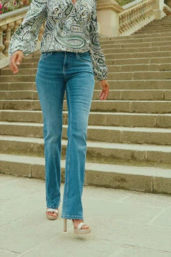 Mid Blue Mid Rise Bootcut Jeans -MIDI Clothing Shop 1c796d61e4eaf9ddf4e94f2b965a3b846db802c3