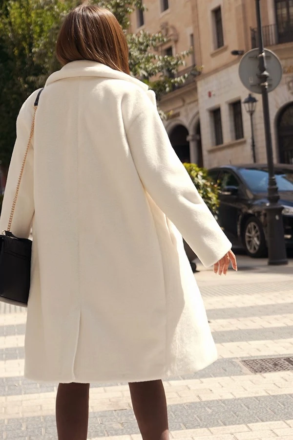Ivory Relaxed Fit Longline Faux Fur Coat 12 Ivory Relaxed Fit Longline Faux Fur Coat - Image 10