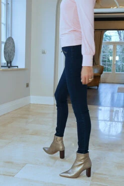 Dark Indigo Zip Detail Jeggings -MIDI Clothing Shop 239dca898e17e4cd20c58a24dad7dbb9b409a020