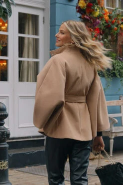 Camel Faux Wool Belted Cape Coat -MIDI Clothing Shop 2666a49f49953f6c77466138d5851e0a13d2bbf3