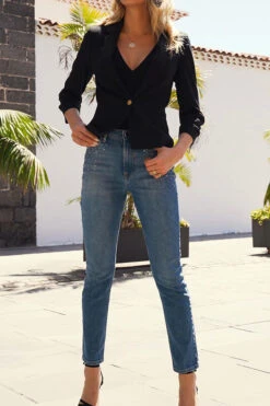 Indigo Blue Embellished Slim Leg Jeans -MIDI Clothing Shop 296e6cea32144e16b1b8f1859497d44a5a120ed7