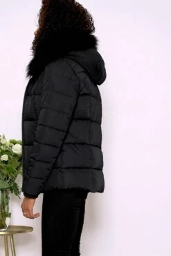 Black Faux Fur Trim Luxe Padded Coat -MIDI Clothing Shop 4f007e26514c5b9c8c13f68f036b3dd9fd8589d0