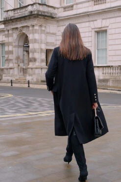 Black Double Breasted Longline Wool Coat -MIDI Clothing Shop 4f5d31804c68d0d0ab02cd31679ea9e1b3581a7a