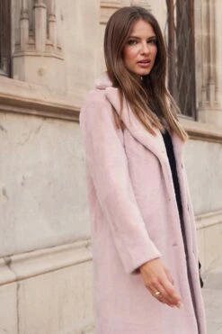 Soft Pink Super Cosy Faux Fur Coat -MIDI Clothing Shop 526ae67652b78b4ee13b79868d2e5a649a744a33
