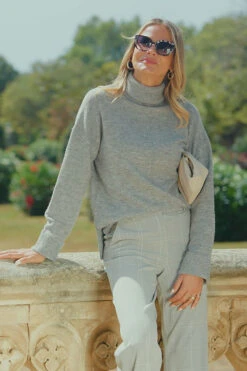 Grey Marl Folded Cuff Jumper 19 Grey Marl Folded Cuff Jumper -MIDI Clothing Shop 9b1b21e4001cb480ad52ad370901019a5d2be0ed