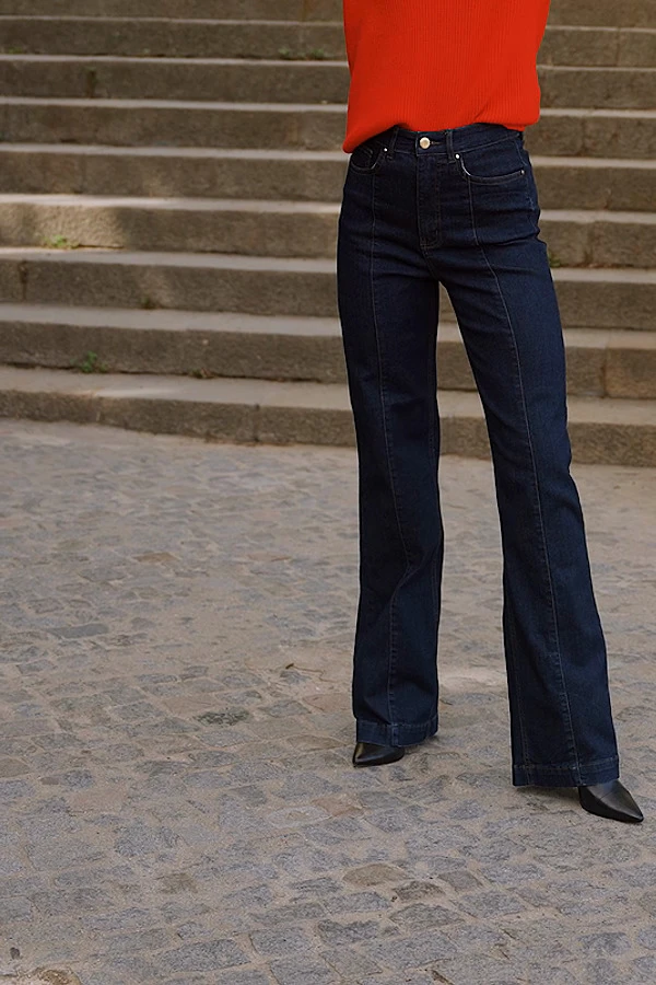 Dark Indigo Wide Leg Pintuck Jeans 11 Dark Indigo Wide Leg Pintuck Jeans - Image 9