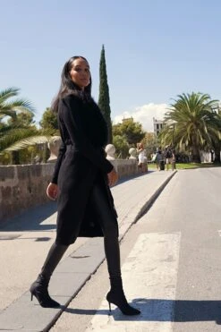 Black Longline Cardigan With Faux Fur Trim -MIDI Clothing Shop a2361036057f2fbb208442660df594b377c4edd6