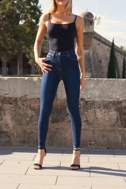 Indigo Blue Ultra-Stretch Comfort Fit Skinny Jeans -MIDI Clothing Shop b36a9ae55a3ddc40a324f6cf7e3811327c3c2f91