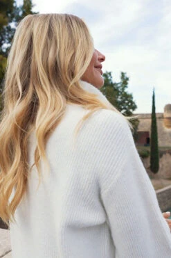 Ivory Super Soft Half Zip Rib Jumper -MIDI Clothing Shop be161b2d783fc322437502f73c906d3d9e44aeea