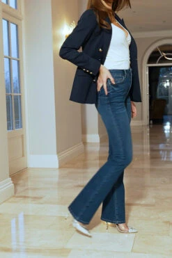 Indigo Blue Sculpting Kick Flare Jeans -MIDI Clothing Shop cbbf8a105f54b6a3beacecf1eeabf921bb3a7134