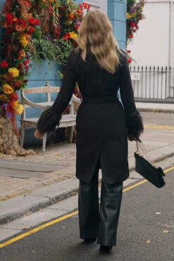 Black Luxe Faux Suede & Fur Afghan Coat -MIDI Clothing Shop cc5eaa809bae2f7e5122ad91f4fab55fc6472561