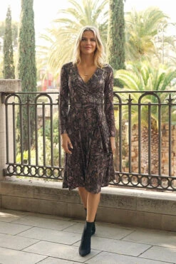 Animal Print Faux Wrap Midi Jersey Dress -MIDI Clothing Shop e975fe8b54ef4275be4b65cc41d012acc5696305