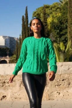 Jade Green Supersoft Cable Knit Jumper -MIDI Clothing Shop ee15af0be8fe8285a21870e1fe270e62df5c16ed