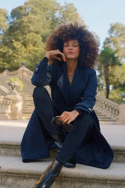 Navy Blue Military Longline Belted Coat -MIDI Clothing Shop ee8d5e6097d390571f5958f92174d5ecc9f4339d