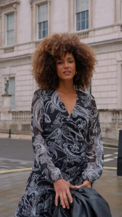 Black Paisley Print Wrap Maxi Dress -MIDI Clothing Shop f1e6e1379ae020312ed4df7a2807414622c986fb