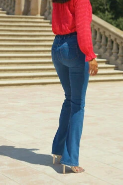 Mid Blue Kick Flare Jeggings -MIDI Clothing Shop f21e8ca8d6e6c199cd3818bd29b32bcb6abf3fc5