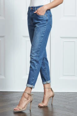 Indigo Blue Slim Leg Mom Jeans -MIDI Clothing Shop s16 s20bd004be0010 033 2