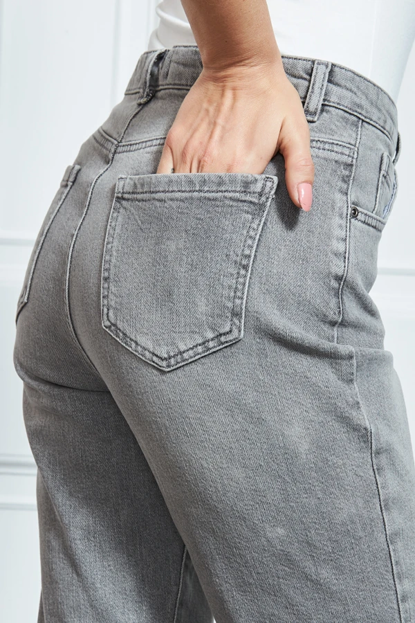 Mid Grey Slim Leg Mom Jeans 9 Mid Grey Slim Leg Mom Jeans - Image 7