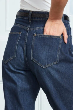 Dark Indigo Girlfriend Jeans -MIDI Clothing Shop s21 s20bd008be s21tj20 175