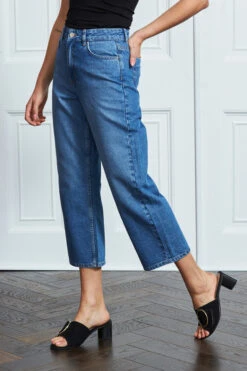 Mid Blue Denim Culotte Jeans 11 Mid Blue Denim Culotte Jeans -MIDI Clothing Shop s36 s21bd020 s21tw137 059 1