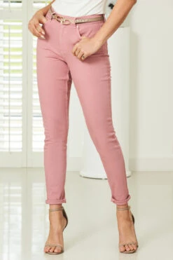 Dusky Pink Perfect Skinny Jeans -MIDI Clothing Shop s44 s21tk230pk 075