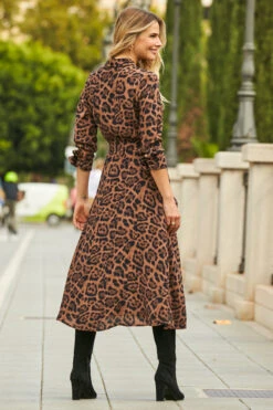 Leopard Print Midi Shirt Dress With Belt -MIDI Clothing Shop web 28 a21dw038 000157 1