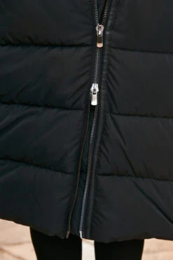 Black Longline Padded Coat With Removable Hood -MIDI Clothing Shop web 60 a21ow011 128