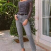 Mid Grey Slim Leg Mom Jeans 2 Mid Grey Slim Leg Mom Jeans -MIDI Clothing Shop web img 1079 1