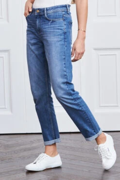 Mid Blue Relaxed Fit Boyfriend Jeans