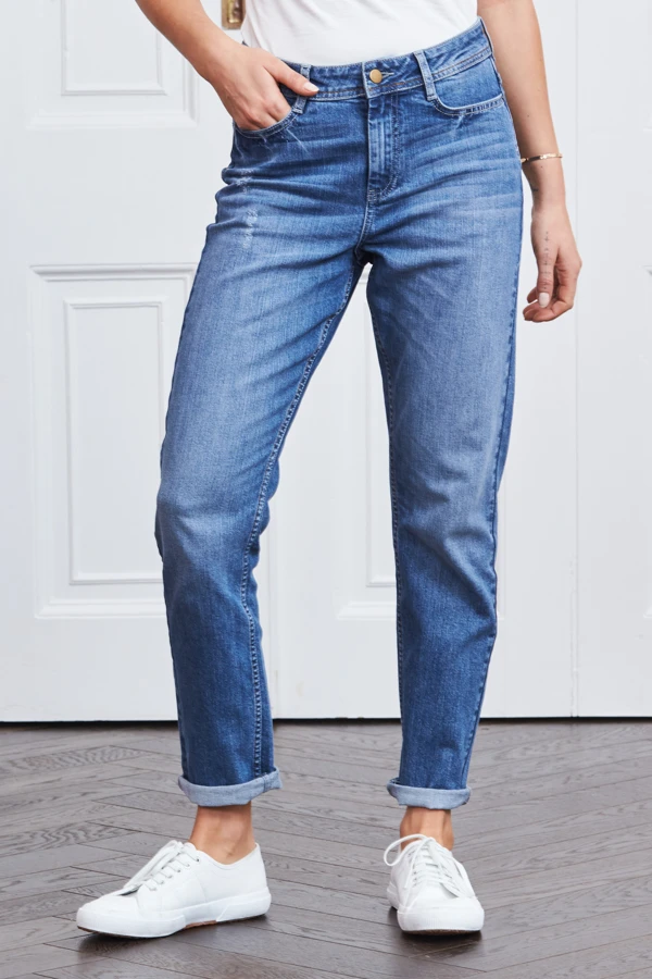 Mid Blue Relaxed Fit Boyfriend Jeans 6 Mid Blue Relaxed Fit Boyfriend Jeans - Image 4