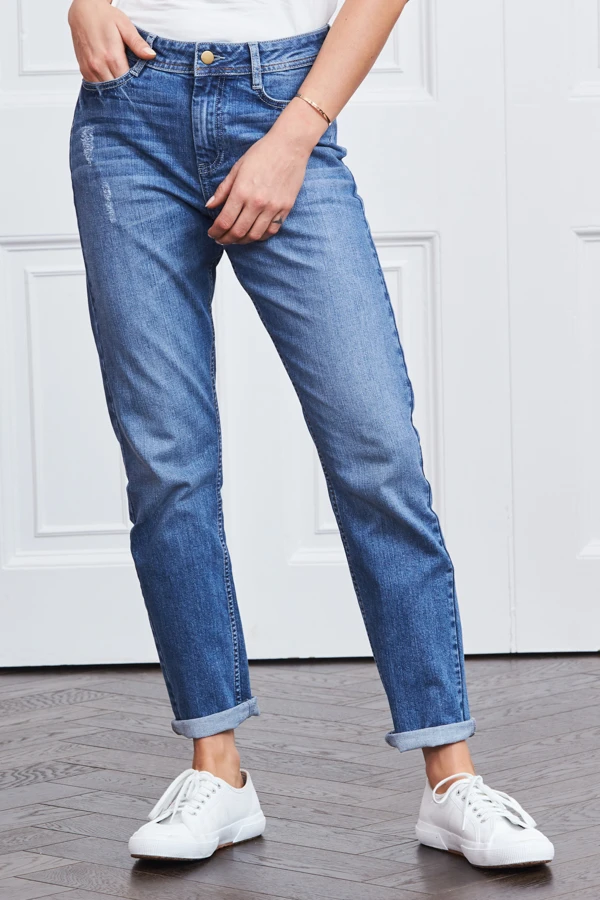 Mid Blue Relaxed Fit Boyfriend Jeans 7 Mid Blue Relaxed Fit Boyfriend Jeans - Image 5