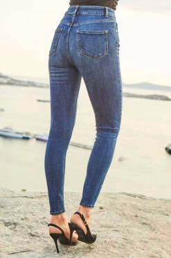 Indigo Blue Button Front Skinny Jeans 15 Indigo Blue Button Front Skinny Jeans -MIDI Clothing Shop web s41 a20ow025rd s21ol004bk 0380