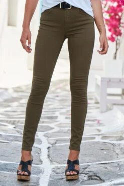 Khaki Green Perfect Skinny Jeans -MIDI Clothing Shop web s72 s20bd002gn 055