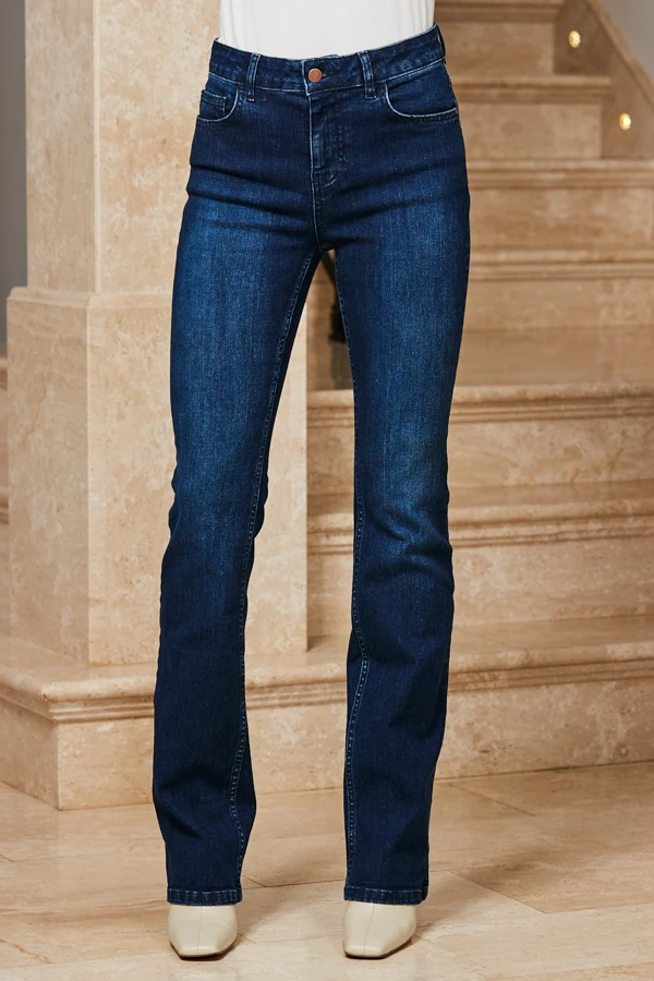Dark Indigo Mid Rise Bootcut Jeans 4 Dark Indigo Mid Rise Bootcut Jeans - Image 2