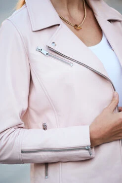 Soft Pink Leather Biker Jacket -MIDI Clothing Shop web 115 s21tj211we0001 sa17or01pk0020 151