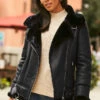 Black Faux Shearling Biker Jacket -MIDI Clothing Shop web 12 a19ol004pt0004 146 black rt
