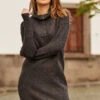 Charcoal Grey Half Zip Knitted Dress -MIDI Clothing Shop web 13 a21dk502gy 016