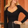Black Sweetheart Neckline Jumper