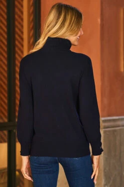 Navy Blue Cuff Detail Rollneck Jumper -MIDI Clothing Shop web 17 a19ol004pk0020 s23tk655pt0009 s23bd003be0032 181