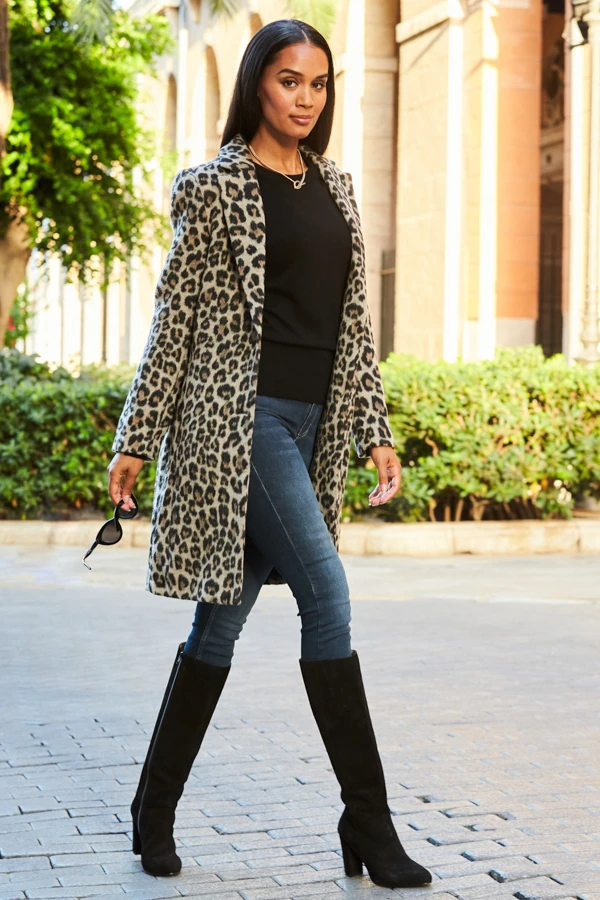 Leopard Print Wool Mix Coat 3 Leopard Print Wool Mix Coat