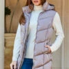 Taupe Padded Gilet With Pockets -MIDI Clothing Shop web 18 s23ow050bn0003 092