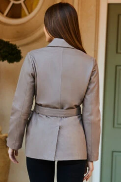 Taupe Luxe Leather Belted Blazer 11 Taupe Luxe Leather Belted Blazer -MIDI Clothing Shop web 19 s23dj081bk0001 206