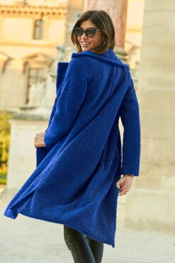 Cobalt Blue Super Cosy Longline Borg Coat -MIDI Clothing Shop web 1 a21ow001bn a20bd020bk 122 cobalt rt