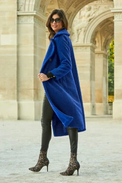 Cobalt Blue Super Cosy Longline Borg Coat -MIDI Clothing Shop web 1 a21ow001bn a20bd020bk 150 cobalt rt