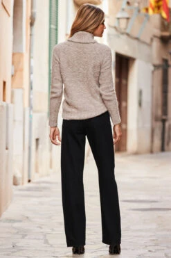 Black Wide Leg Jeans With Rose Gold Button Detail -MIDI Clothing Shop web 20 a21tw038rdcv01 125 1