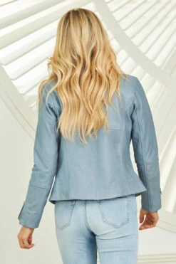 Powder Blue Leather Biker Jacket -MIDI Clothing Shop web 210302 sosandar hatfield 8 sa17or01be 16846