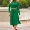 Emerald Green Fit & Flare Knitted Midi Dress 1 Emerald Green Fit & Flare Knitted Midi Dress -MIDI Clothing Shop web 210910 sosandarday5paris62254 2 rt