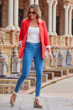 Mid Blue Braid-Detail Skinny Jeans -MIDI Clothing Shop web 2303 102 s23ow085rd0001 s23bd031be0010 102 395 1