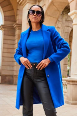 Cobalt Blue Single Breasted Coat -MIDI Clothing Shop web 2307 77 a23tk156be0010 a23bd003bk0001 77 057 1